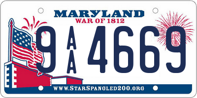 MD license plate 9AA4669