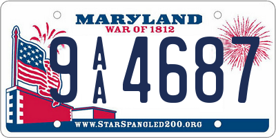 MD license plate 9AA4687