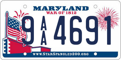 MD license plate 9AA4691