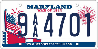 MD license plate 9AA4701