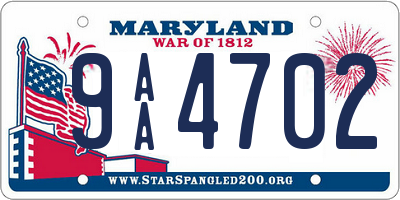 MD license plate 9AA4702