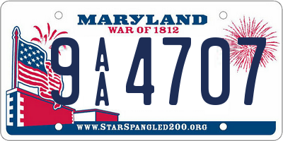 MD license plate 9AA4707