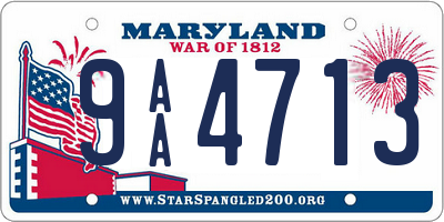 MD license plate 9AA4713