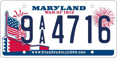 MD license plate 9AA4716