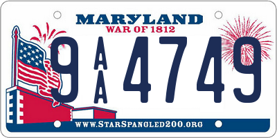 MD license plate 9AA4749