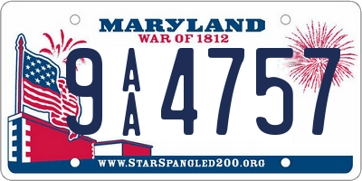 MD license plate 9AA4757