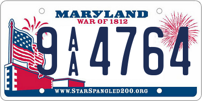 MD license plate 9AA4764