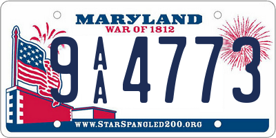 MD license plate 9AA4773