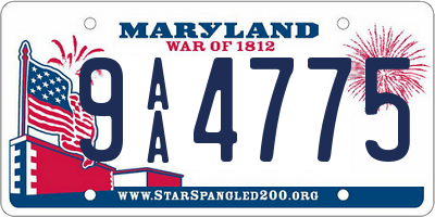 MD license plate 9AA4775