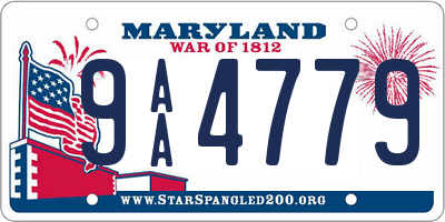 MD license plate 9AA4779