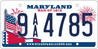 MD license plate 9AA4785