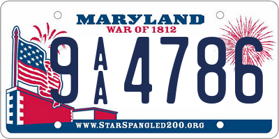 MD license plate 9AA4786