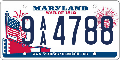 MD license plate 9AA4788
