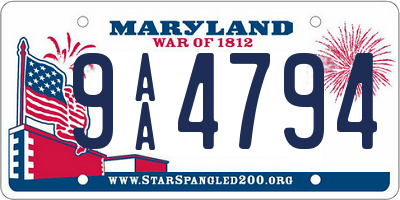 MD license plate 9AA4794