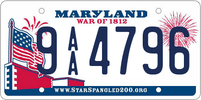 MD license plate 9AA4796