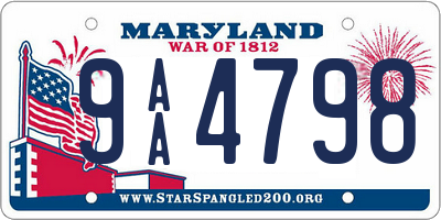 MD license plate 9AA4798