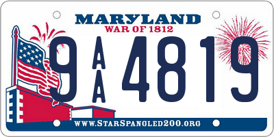 MD license plate 9AA4819