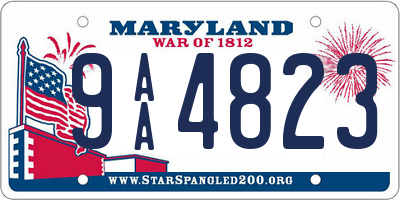 MD license plate 9AA4823
