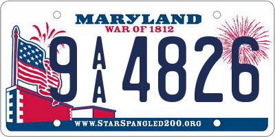 MD license plate 9AA4826