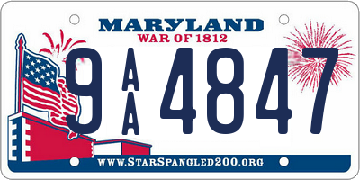 MD license plate 9AA4847