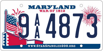 MD license plate 9AA4873
