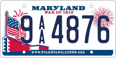 MD license plate 9AA4876