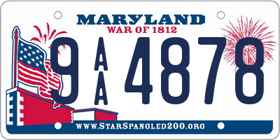 MD license plate 9AA4878
