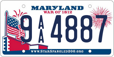 MD license plate 9AA4887
