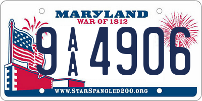 MD license plate 9AA4906
