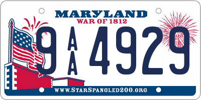 MD license plate 9AA4929