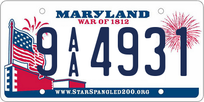 MD license plate 9AA4931