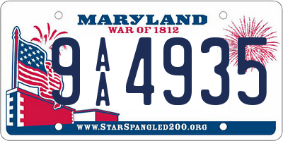 MD license plate 9AA4935
