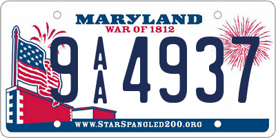 MD license plate 9AA4937
