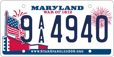 MD license plate 9AA4940