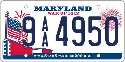 MD license plate 9AA4950