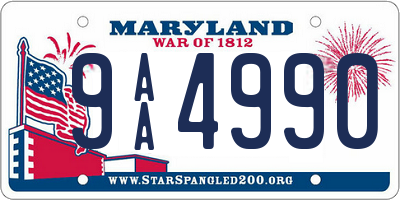 MD license plate 9AA4990