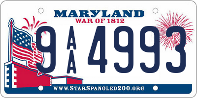 MD license plate 9AA4993