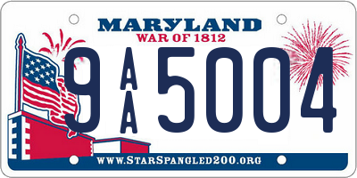 MD license plate 9AA5004