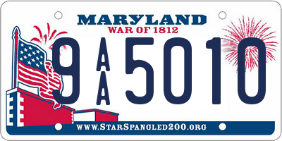 MD license plate 9AA5010