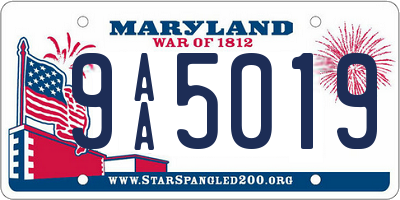MD license plate 9AA5019