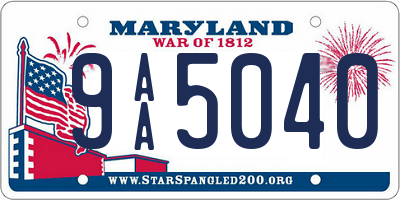 MD license plate 9AA5040
