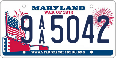 MD license plate 9AA5042