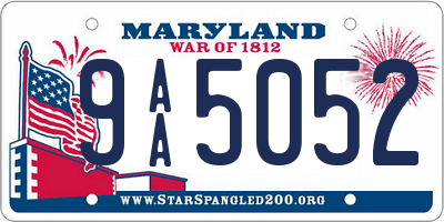 MD license plate 9AA5052