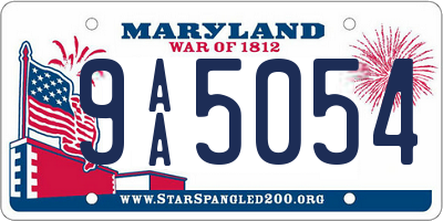 MD license plate 9AA5054