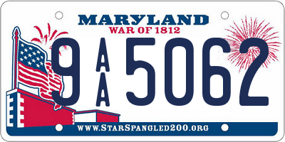 MD license plate 9AA5062