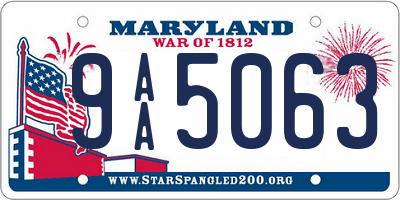 MD license plate 9AA5063