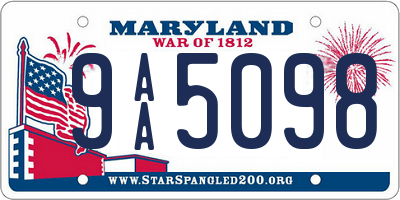 MD license plate 9AA5098