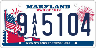 MD license plate 9AA5104