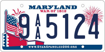 MD license plate 9AA5124
