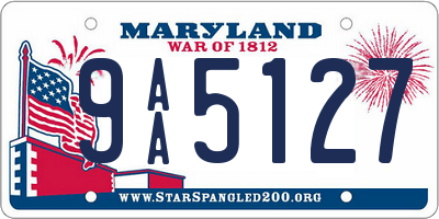 MD license plate 9AA5127